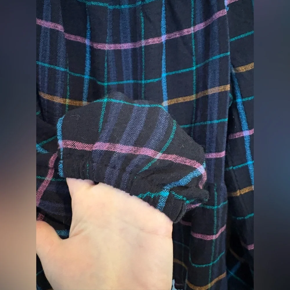 LOFT Multicolor Plaid Off-Shoulder Blouse - Picture 2 of 7